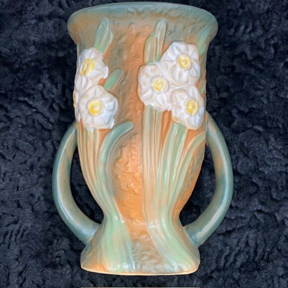 REPRODUCTION Roseville Pottery Vase - Jonquils, Circa 1996 - Picture 3 of 10